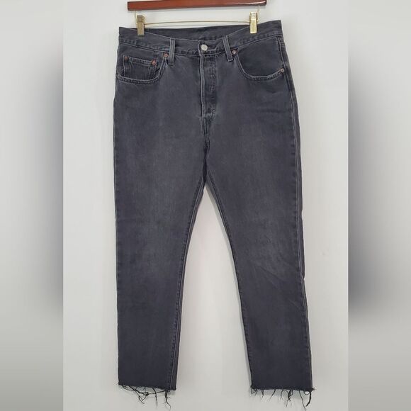 Levi's Mens 501 Button Fly Jeans Dark Grey Wash Size 31 - Picture 1 of 10